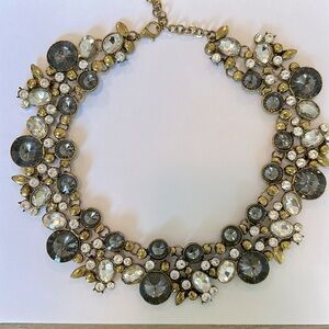 Grey and Gold Stone Necklace